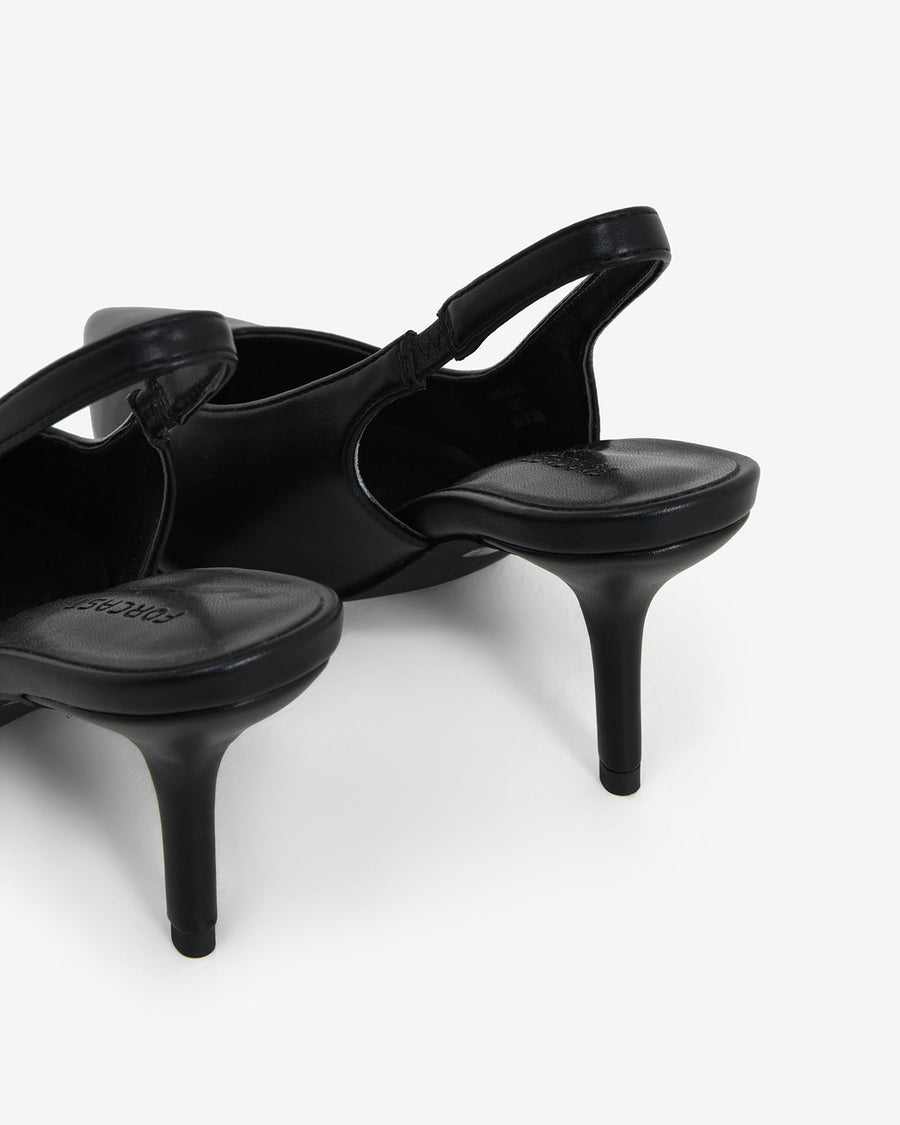 Sophie Slingback Pump in black — fabric detail