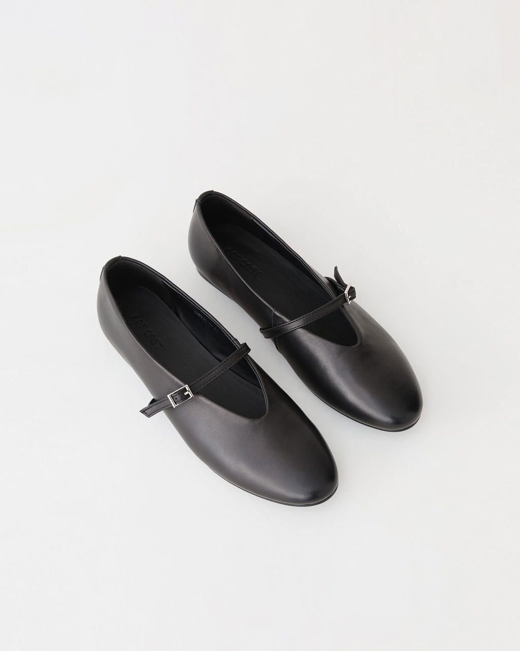 Emma Leather Ballet Flats in black — product-only view