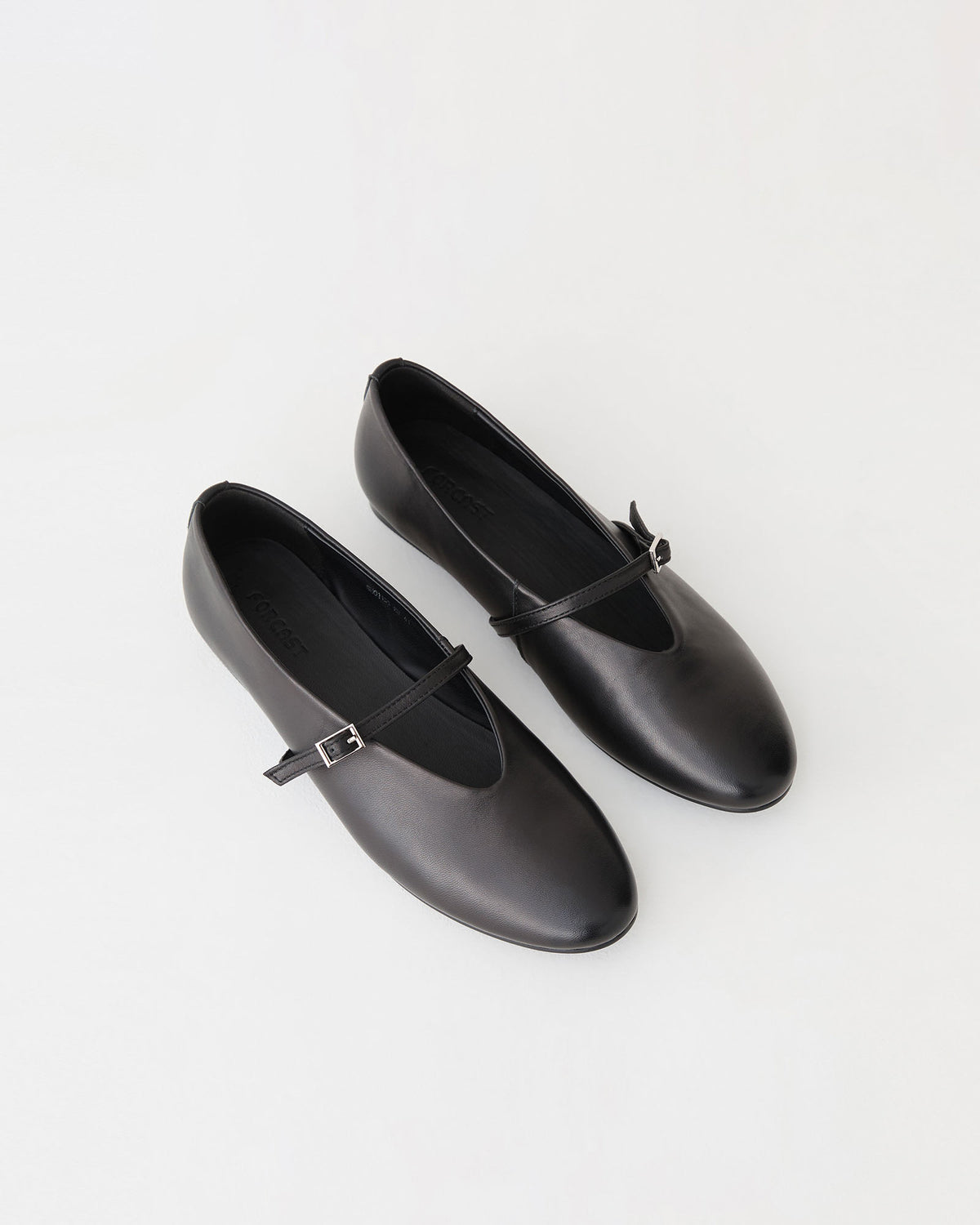 Emma Leather Ballet Flats in black — product-only view