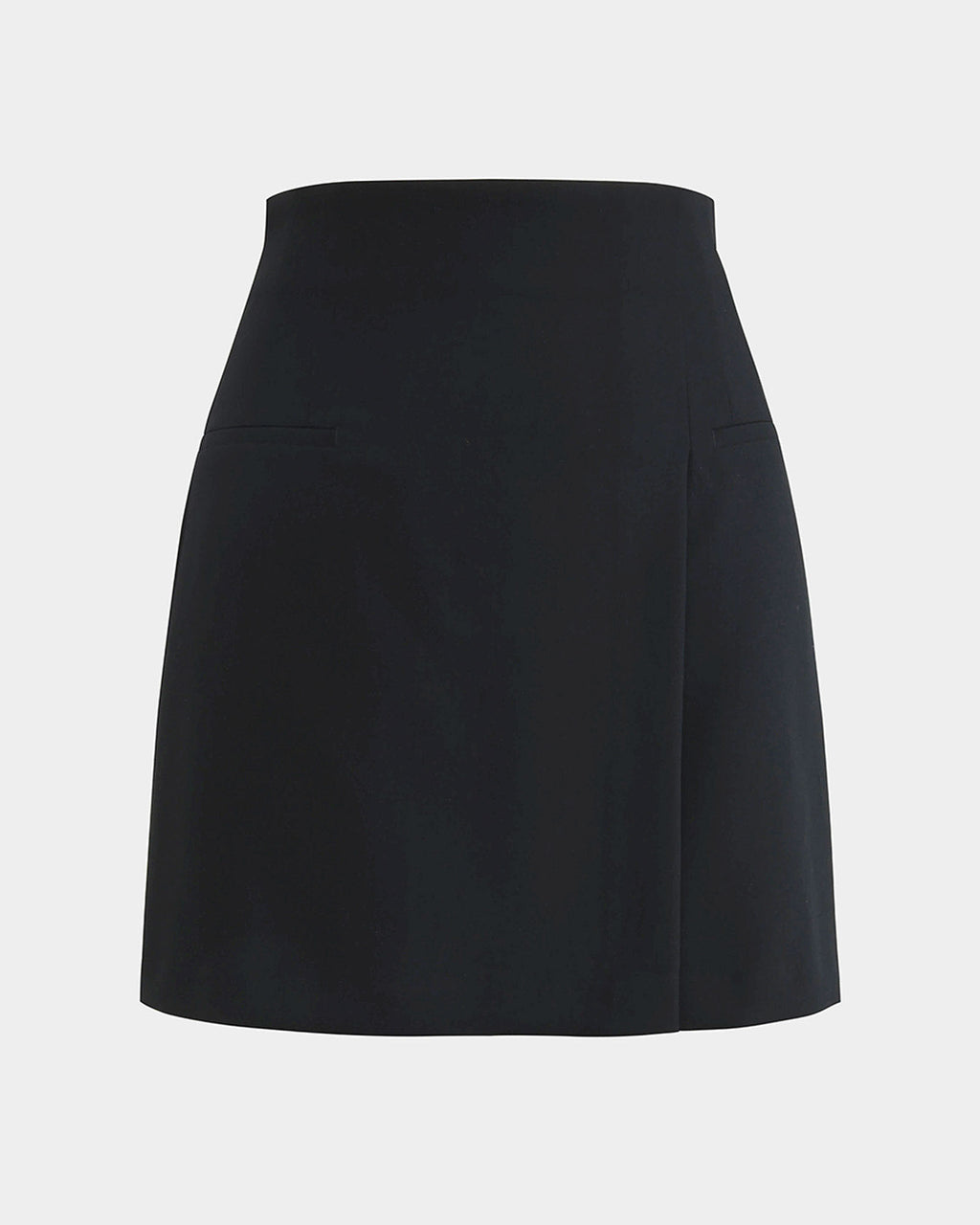 Nikki Mini Wrap Skirt in black — product-only view