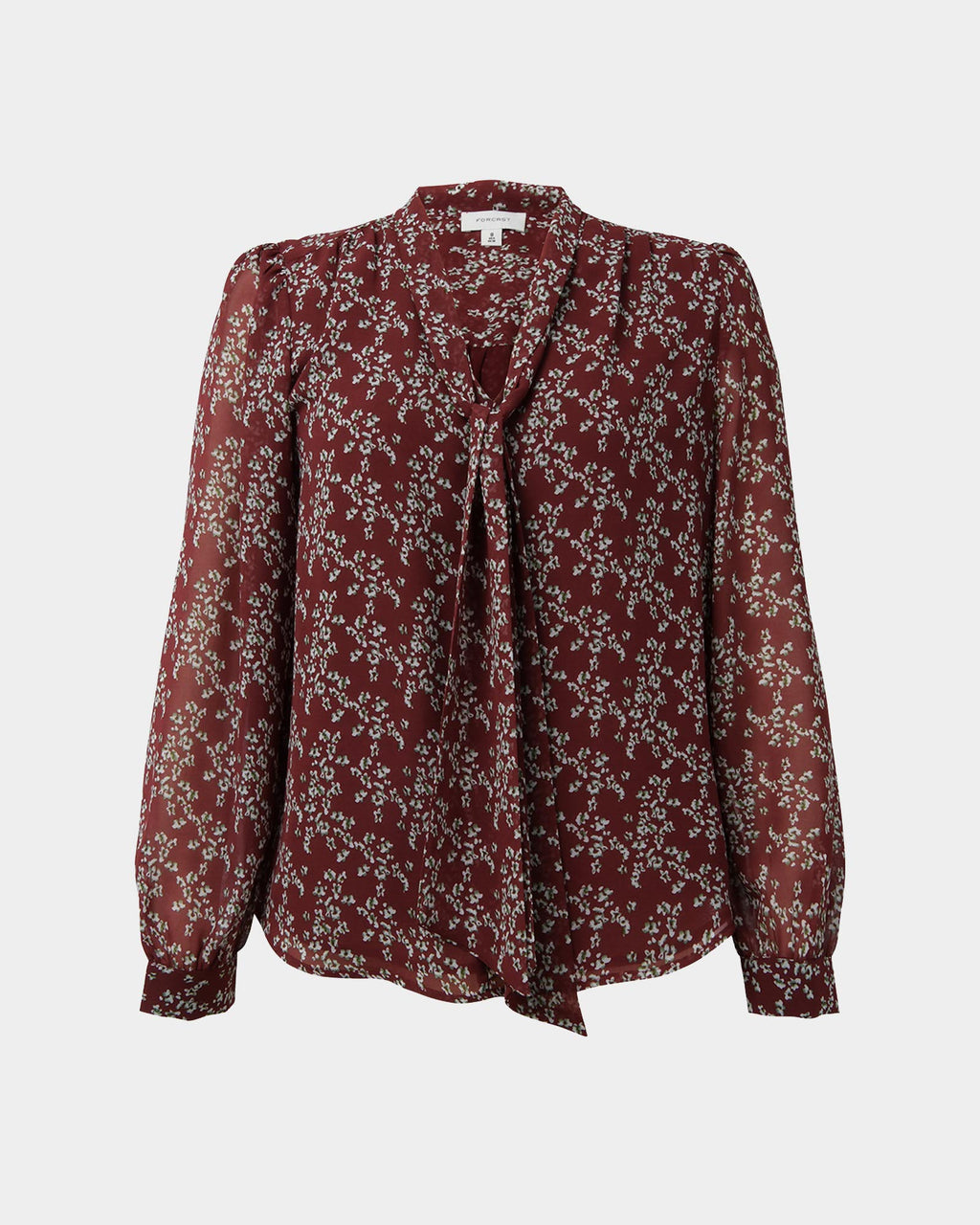 Rema Floral Tie Blouse in red floral — product-only view