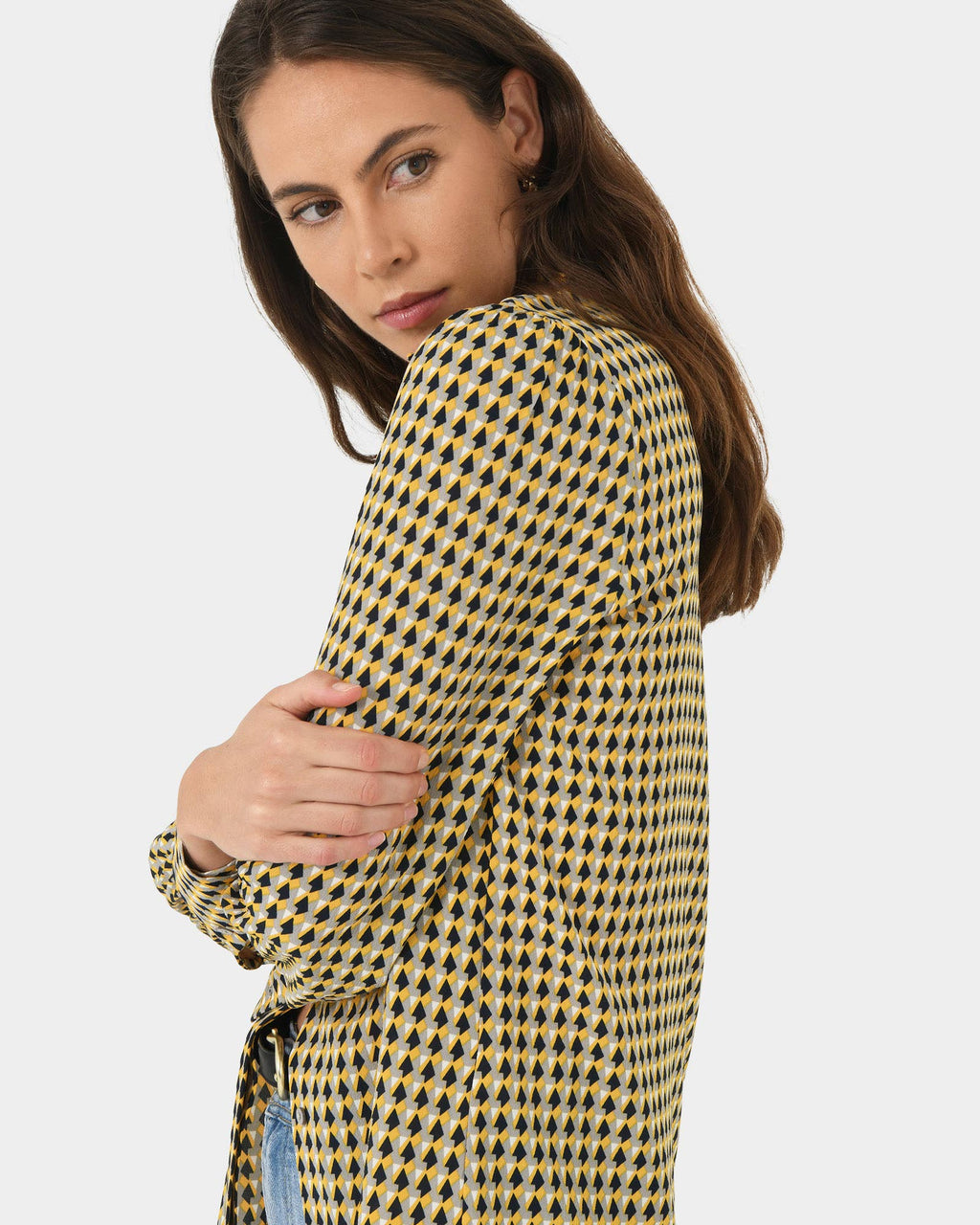 Jazmin Geo Print Blouse in multi — side view