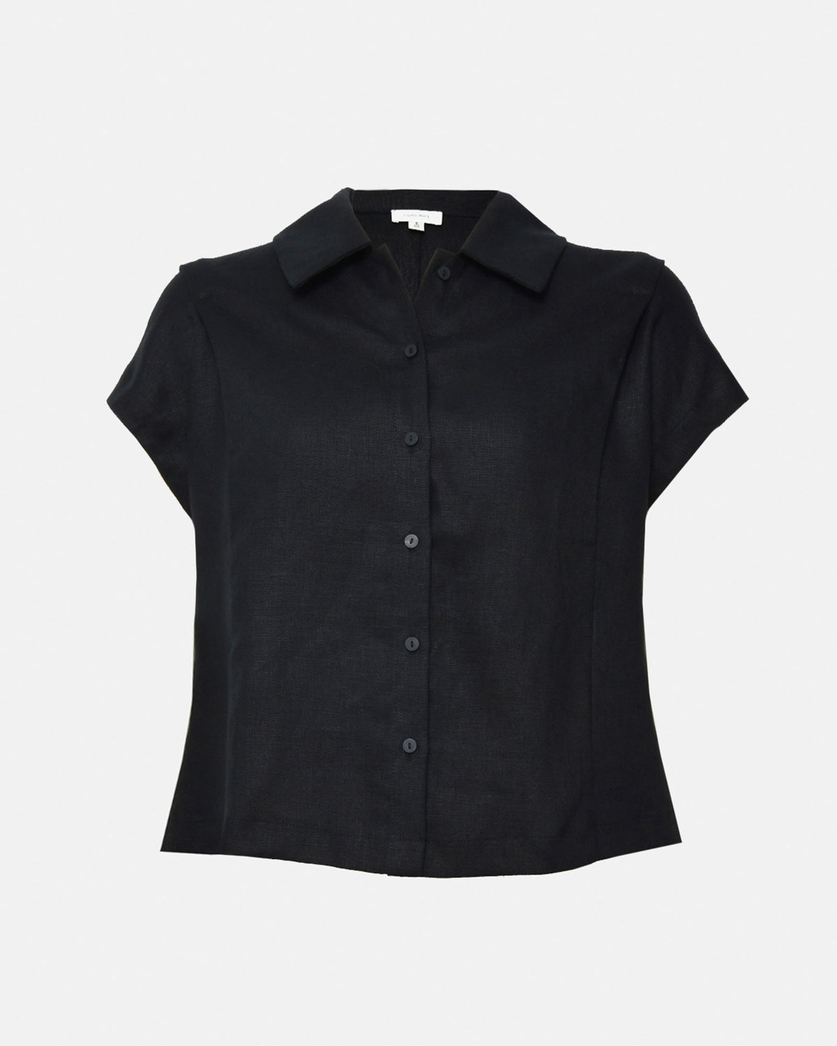 Ami Linen Collar Shirt in black — product-only view
